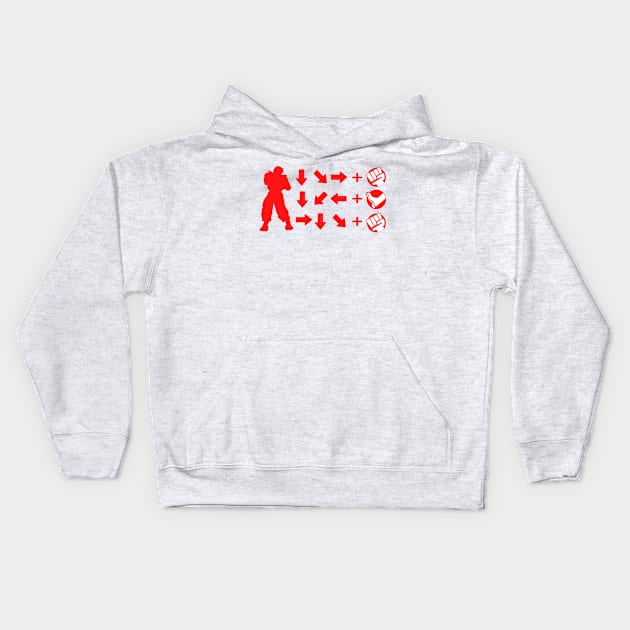 Street Fighter Moves - Ken Masters Kids Hoodie by GuiNRedS